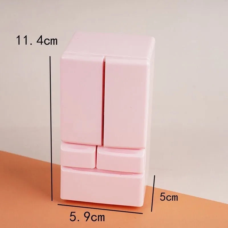 White plastic miniature candy toy model with light-up feature, measuring 11.4cm tall