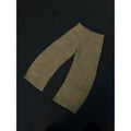Men's khaki cotton straight leg casual trousers on a white background