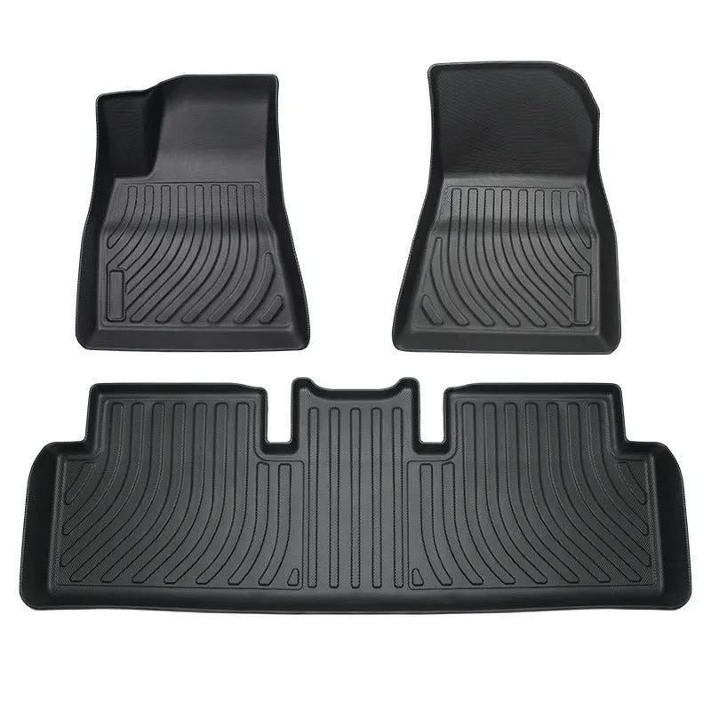 Rubber floor mats for Tesla Model 3, Y, X and S cars with TPE driver footrest