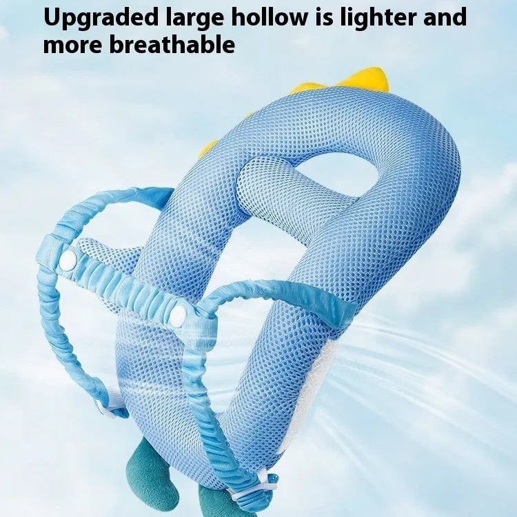 Cartoon anti-collision pillow for baby fall protection with dinosaur design and EPS particle filling