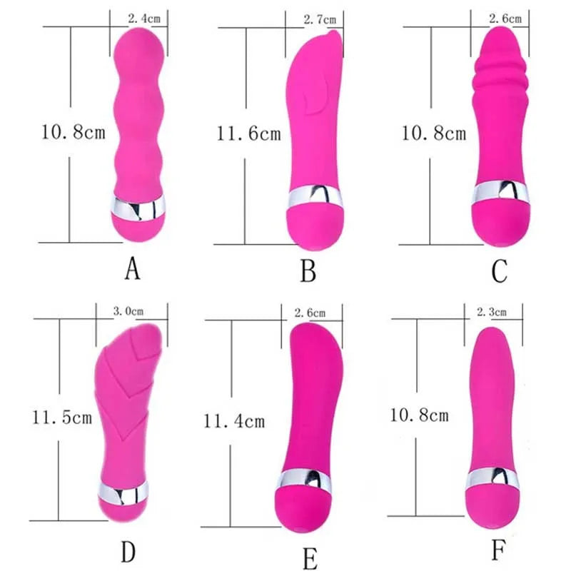 Six styles of realistic mini dildos for women including vaginal and anal plug options