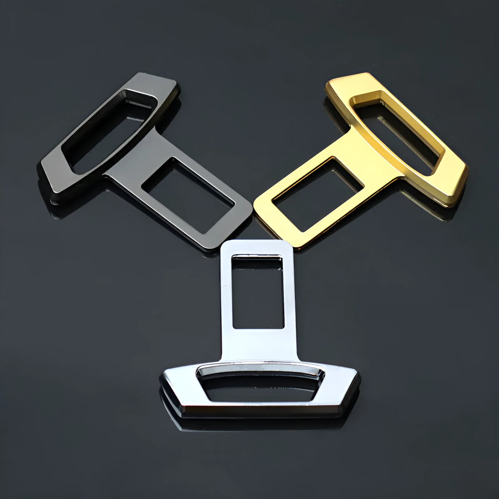 Metal car silencer insert shown in matte black, gold, and silver colour options for interior noise reduction