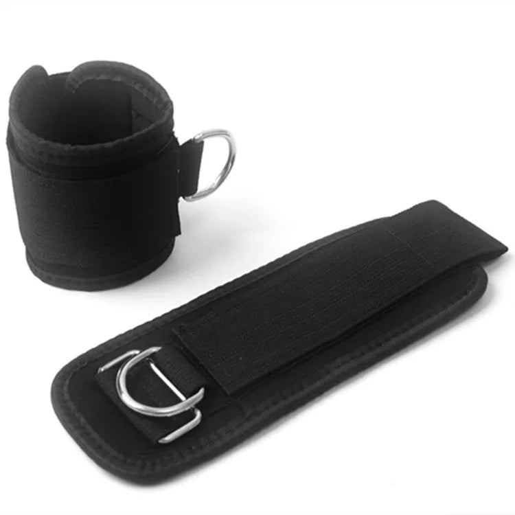 Black nylon taekwondo leg training pull rope set for explosive force development