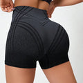 Women's high-waisted gradient fitness shorts in brown and black colours for athletic training