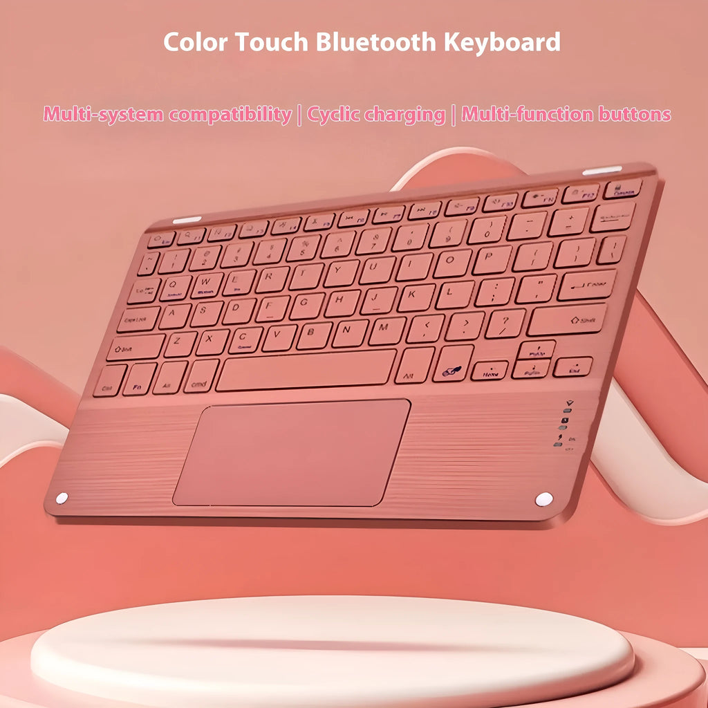 Square hat touch Bluetooth wireless keyboard with multi-colour capacitive surface in various colour options