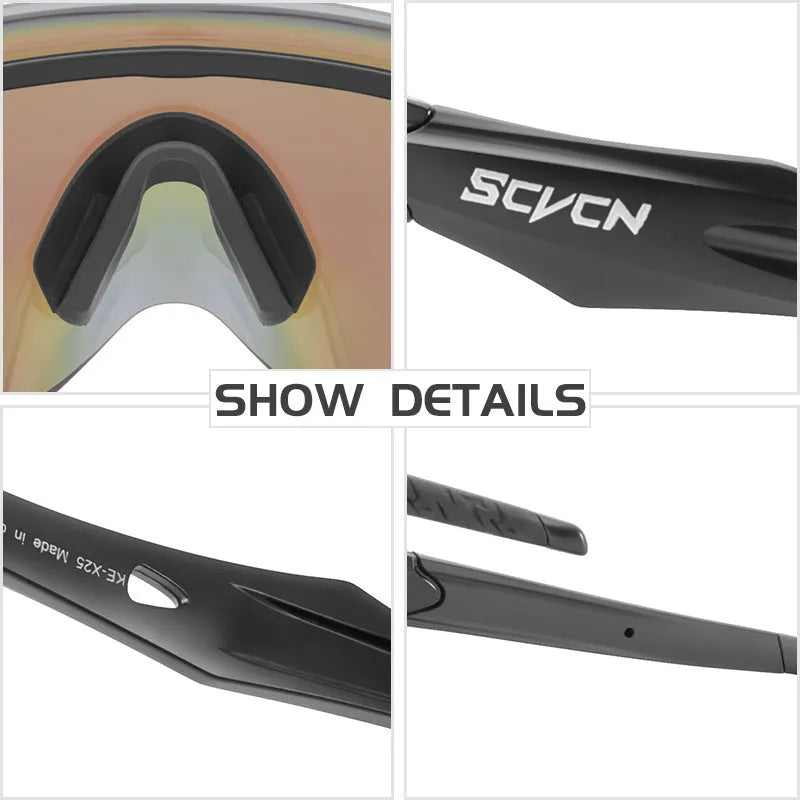 Frameless integrated lens athletic glasses in dazzling color with Tr material construction for sports