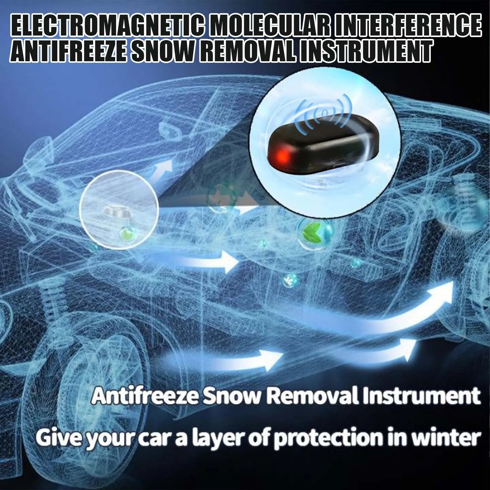 Black glass car deicing tool for snow removal from windscreens, measuring 5cm long.