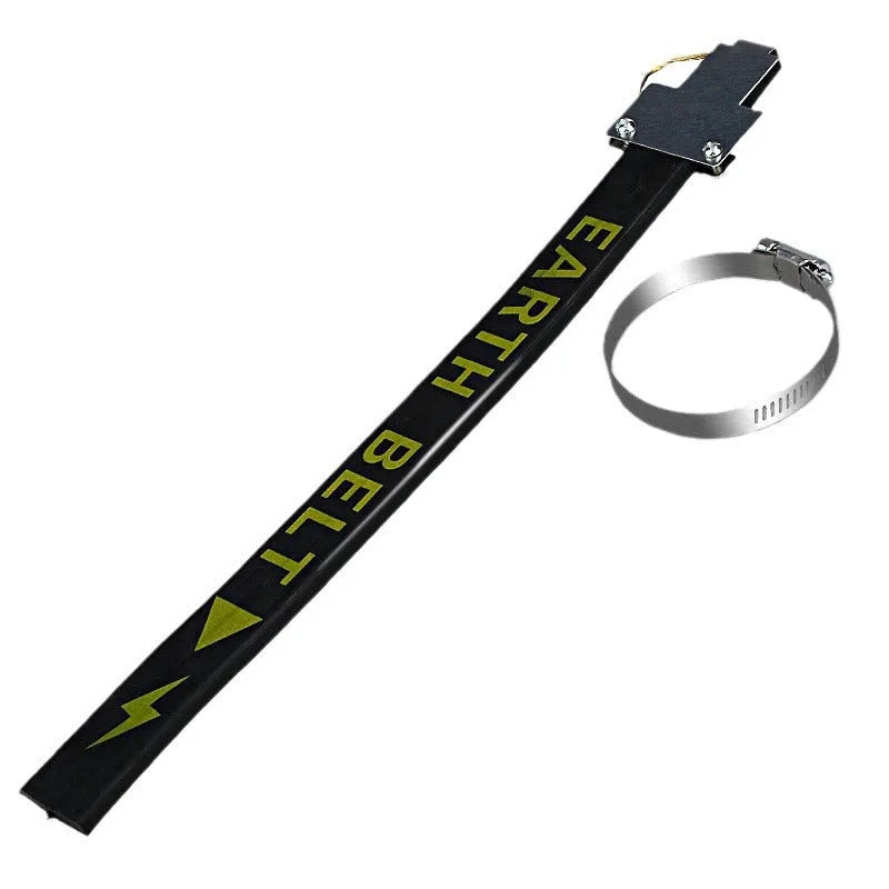 Black car electrostatic grounding chain measuring 370mm with rubber housing and copper wire for vehicle static discharge