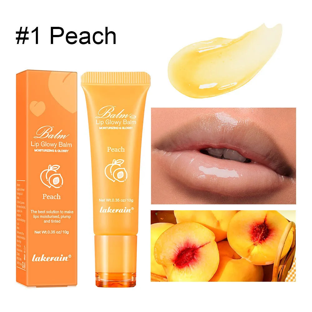 Women's flavoured lip gloss in berry, grape, grapefruit and yellow peach options