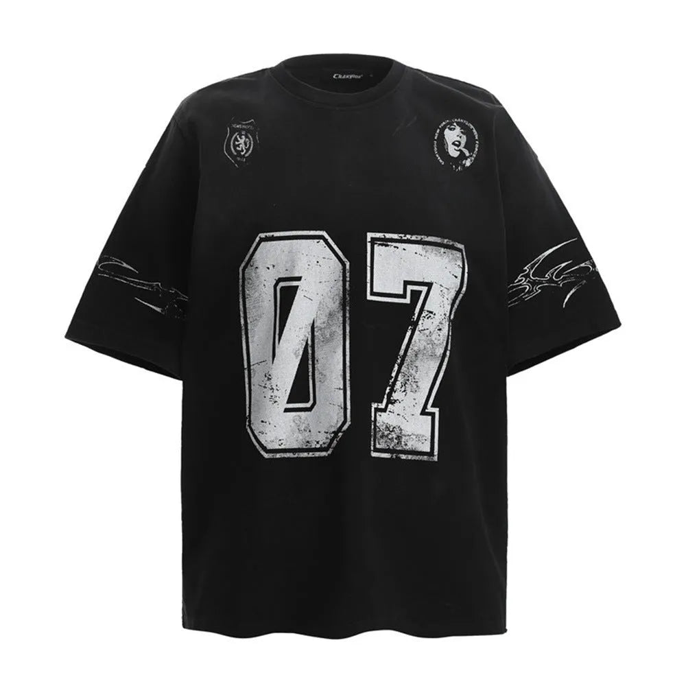 Men's pure cotton short-sleeved t-shirt with print, shown in white and black colour options.
