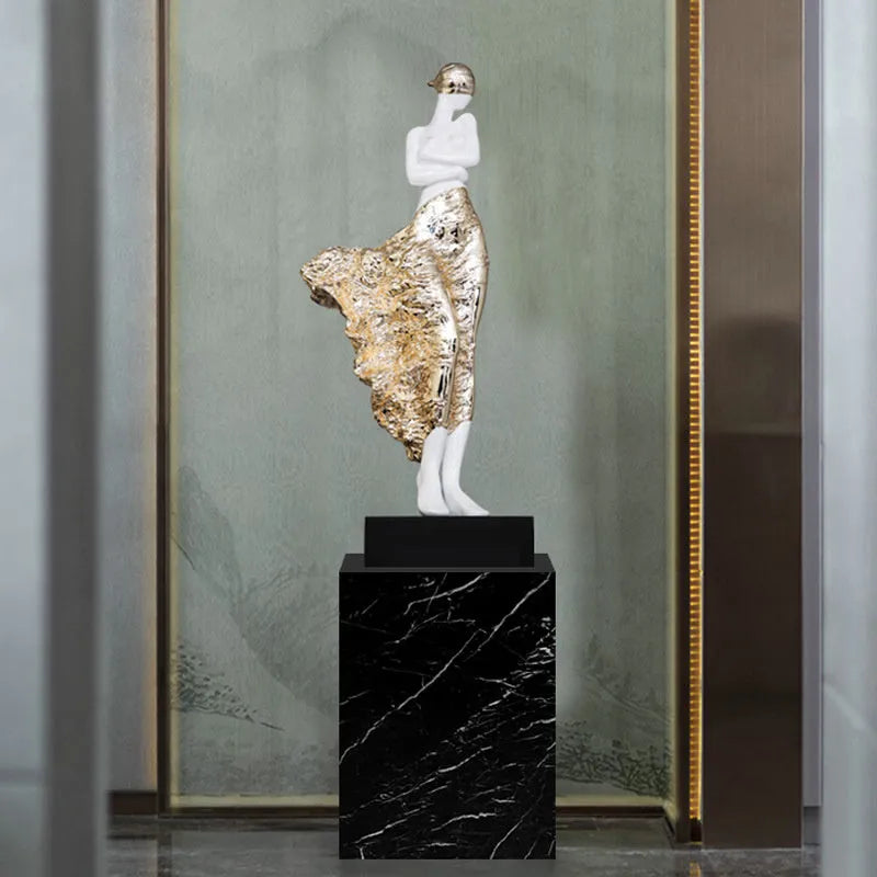 48cm sculptured character ornament in natural resin with modern design