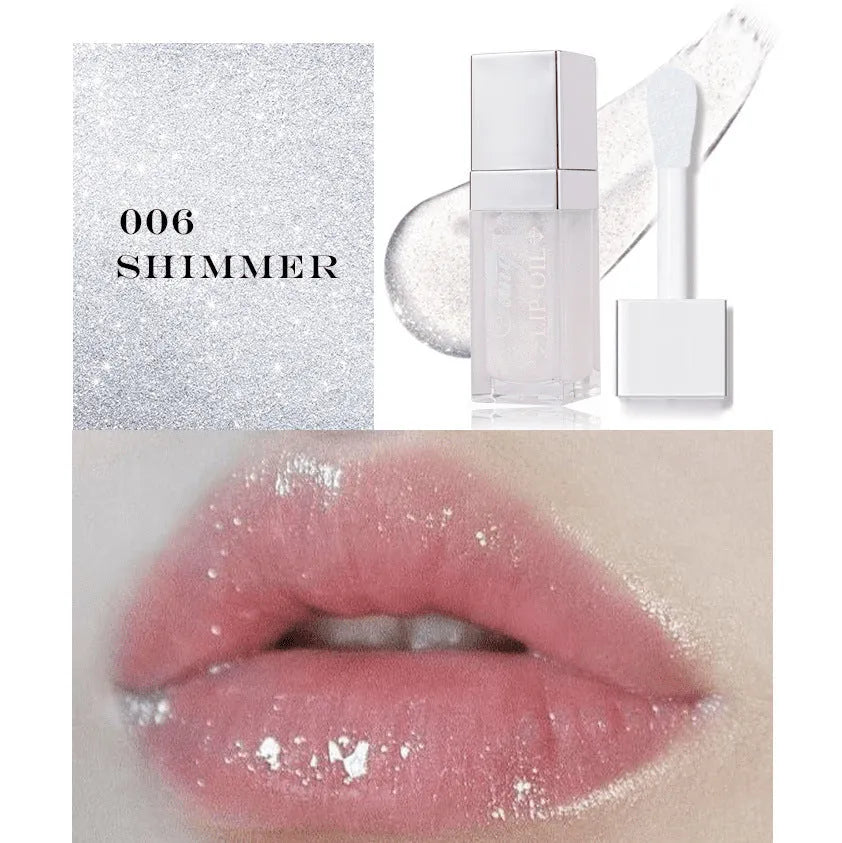 Bright lip gloss mint lipstick in five colour options with moisturising and repairing effects.