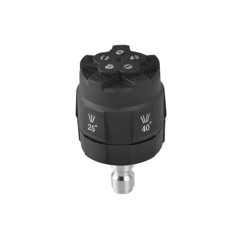 Five-in-one adjustable nozzle for high-pressure water guns made from engineering plastic
