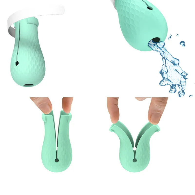 Translucent green silicone cat anti-scratch foot covers for pet handling protection