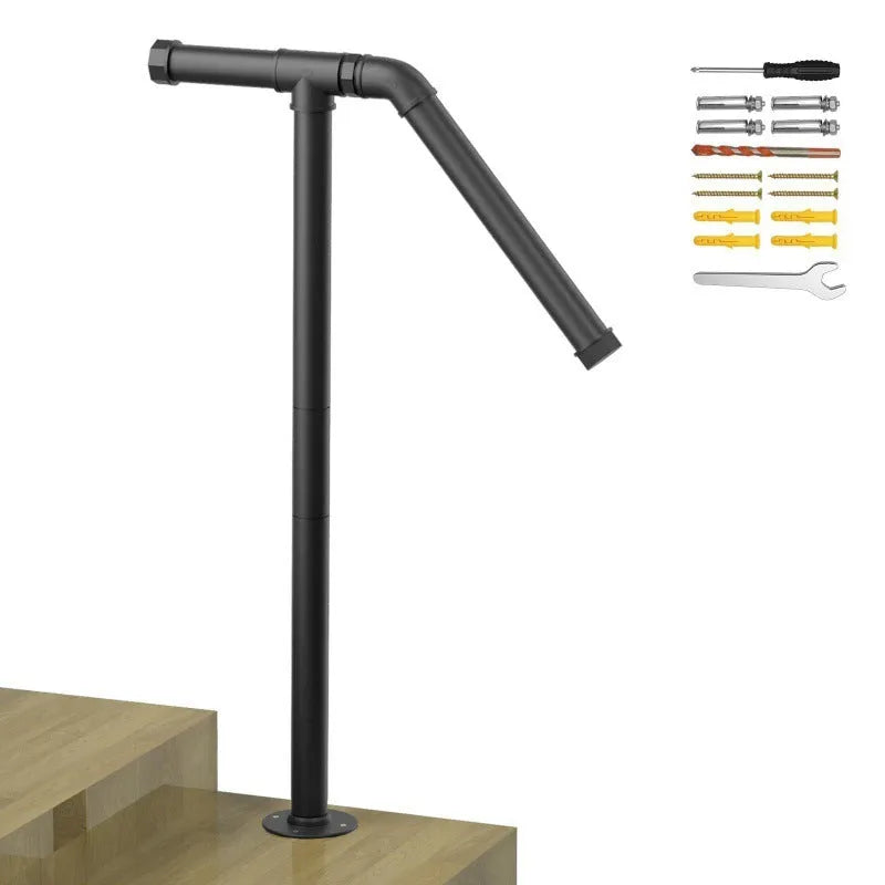 Black metal American household minimalist stairs ladder support