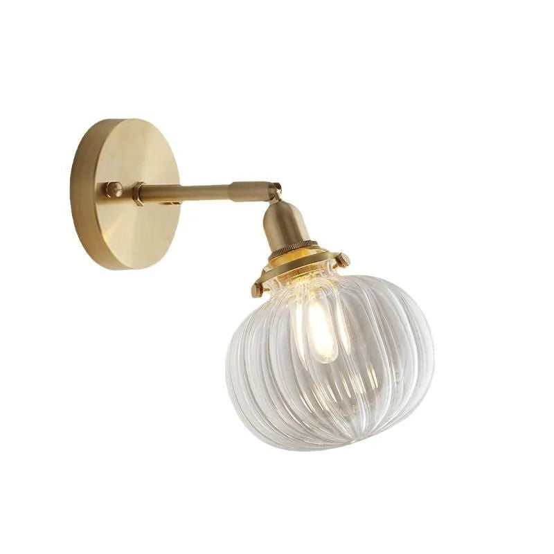 Glass wall lamp with water ripple or blue shade for living room or bedroom