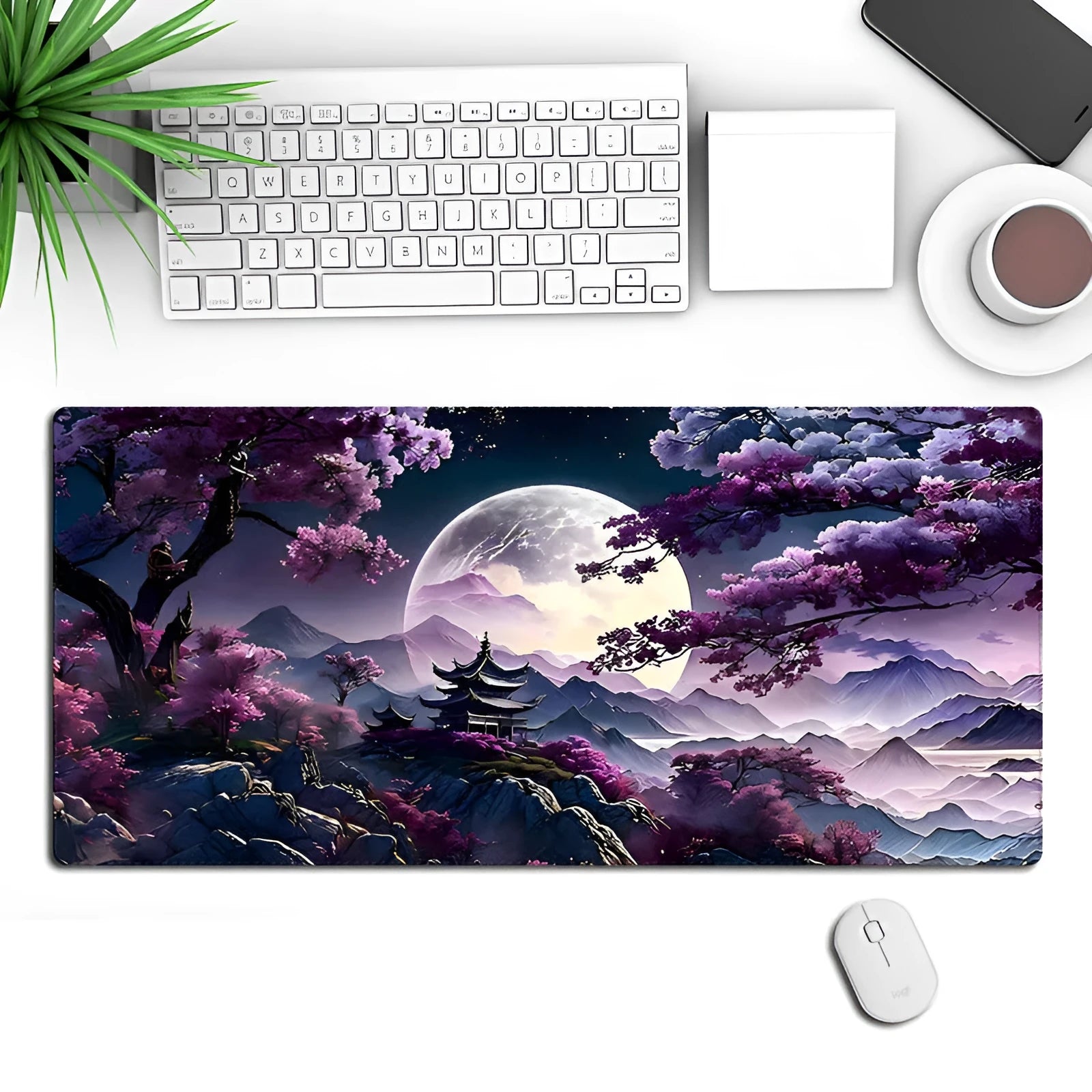 Gaming mouse pad with precision lock edge pattern on 400x900mm rubber cloth desk mat