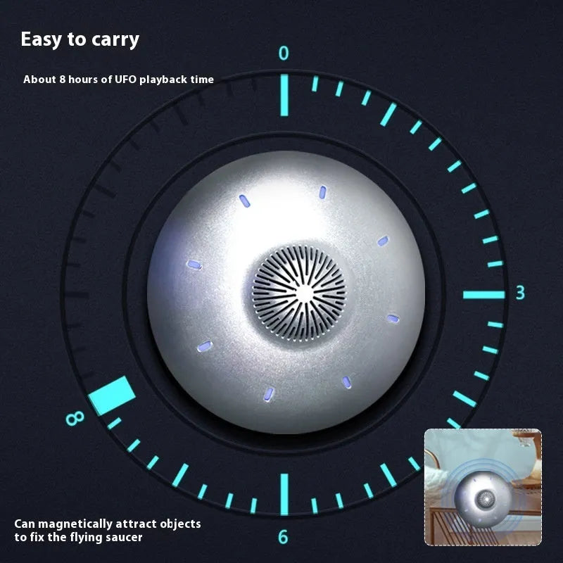 Magnetic levitation Bluetooth speaker floating above its base with automatic lifting function