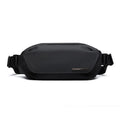 Black Oxford cloth messenger bag for men with functional one-shoulder riding design