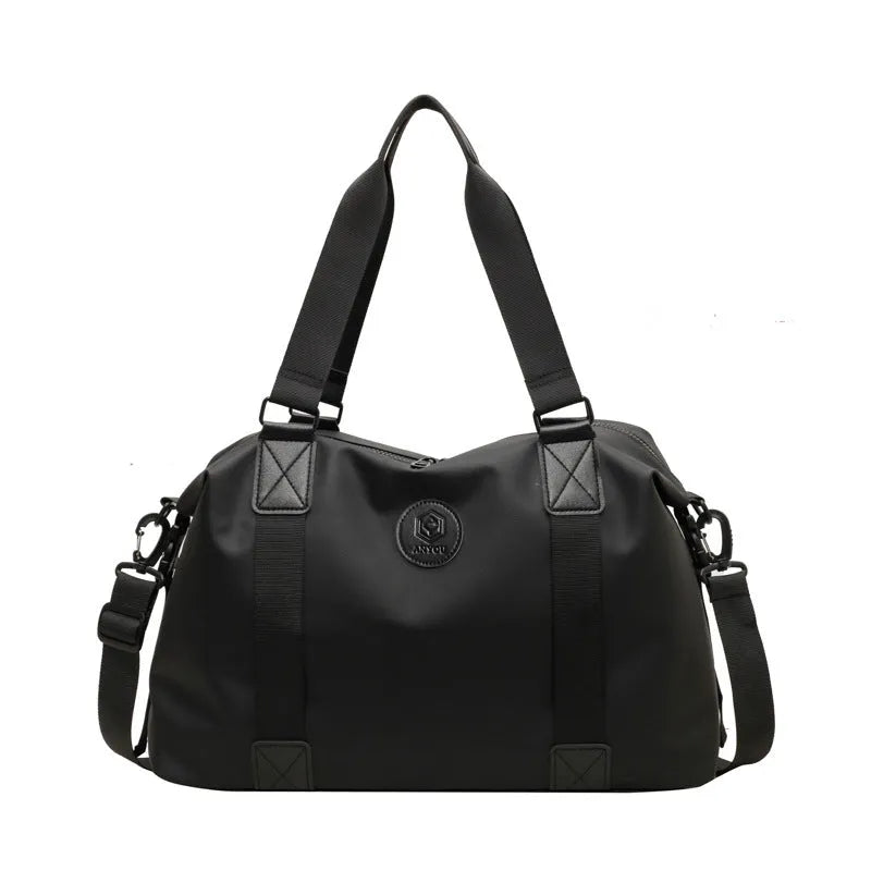 36-55L waterproof Oxford cloth travel bag with breathable back panel in black, grey, red or blue colour