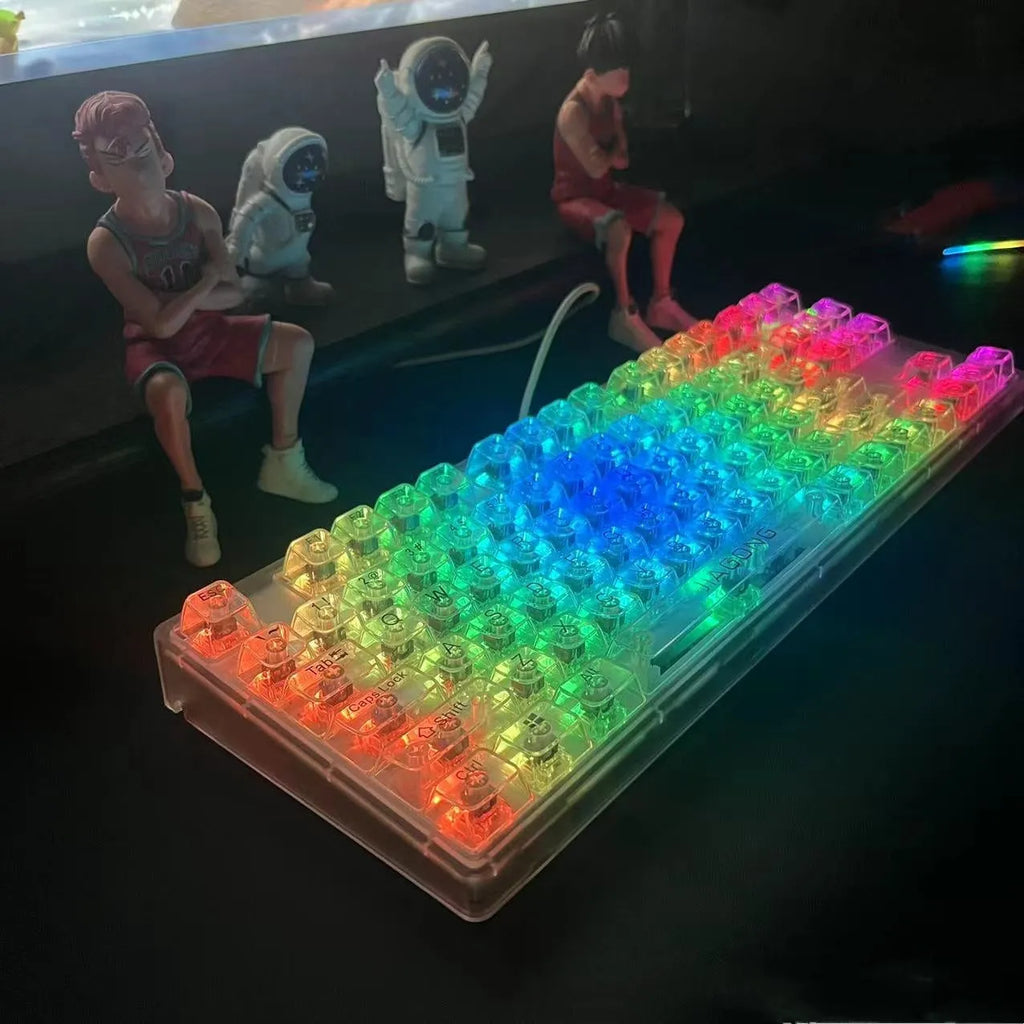 Universal 132 key transparent plastic keycap set for mechanical keyboards