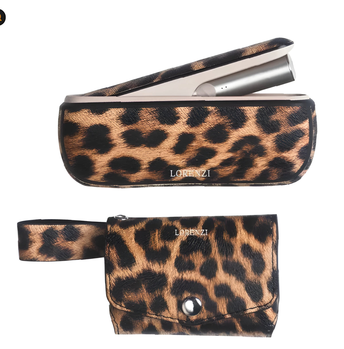 Light luxury nylon canvas storage protective bag with zip closure in leopard print and yellow colours