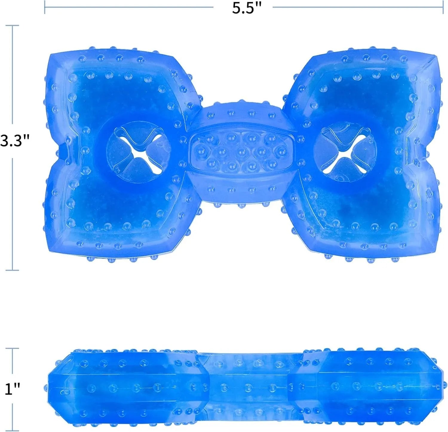 Freezable cooling chew toy for dogs and puppies in bone and circle shapes