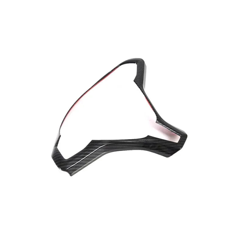 Tesla Model S steering wheel decorative frame with carbon fibre colour trim around buttons and controls