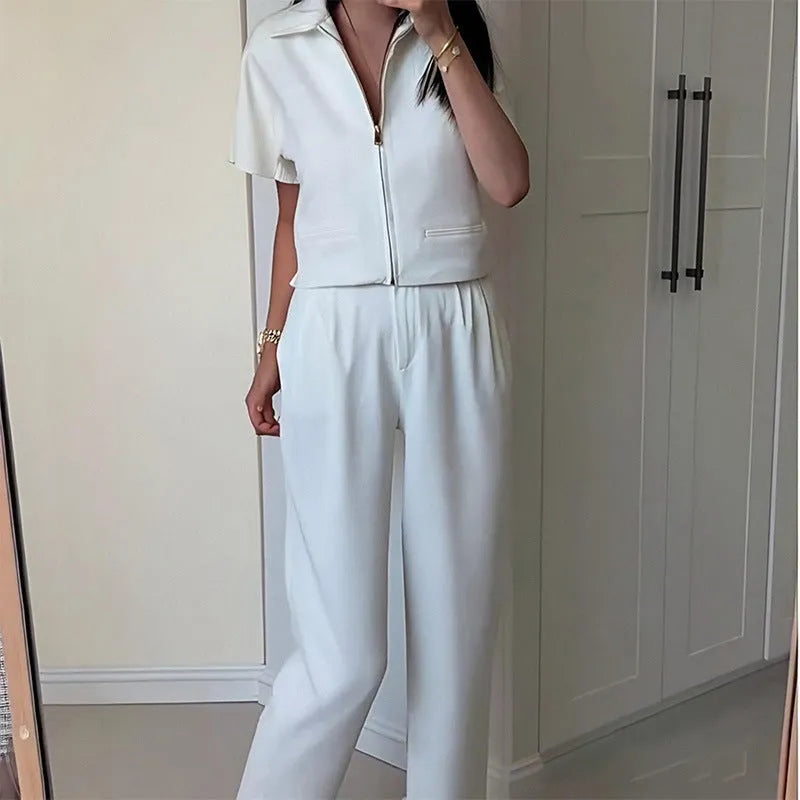 Casual short sleeve loose outerwear jacket in polyester fabric available in white, black, or yellow colours