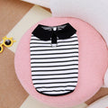 Pink striped cotton T-shirt and skirt set for dogs, summer pet clothing outfit