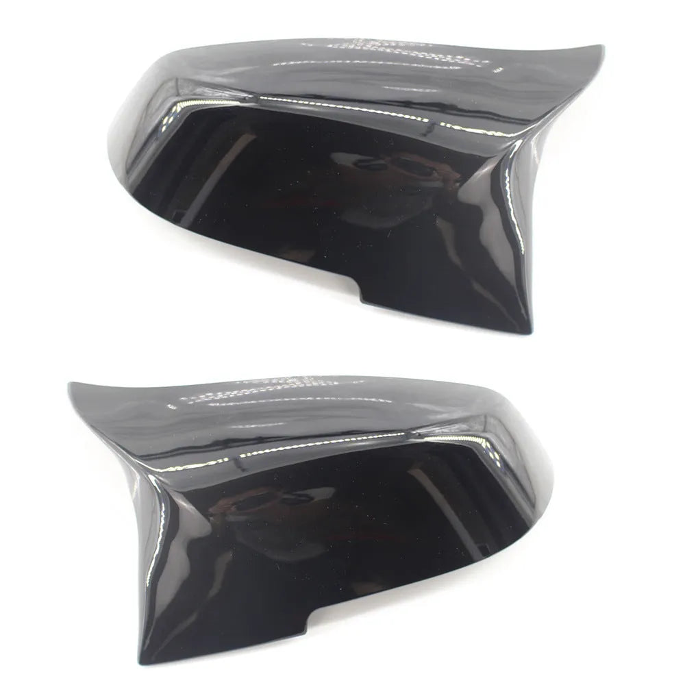 Modified horn rearview mirror shell for BMW 3 Series and 4 Series in paint bright black finish