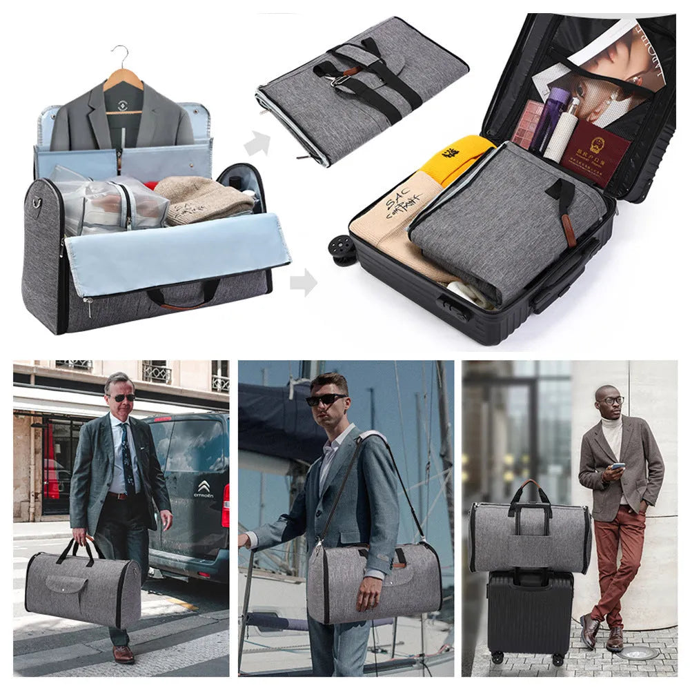 Folding travel workout duffel bag in Oxford cloth with 36-55L capacity