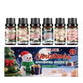 Christmas aromatherapy oil set showing six 60ml bottles of festive essential oils