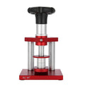 Watch repair spiral cap presser tool with set of 20 plastic moulds for various watch case sizes