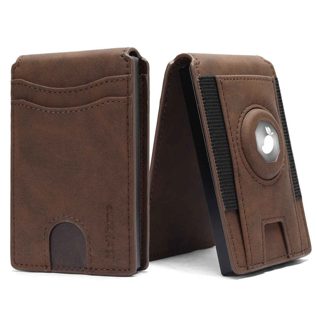 Men's synthetic leather card holder wallet in black, dark brown and light brown colour options