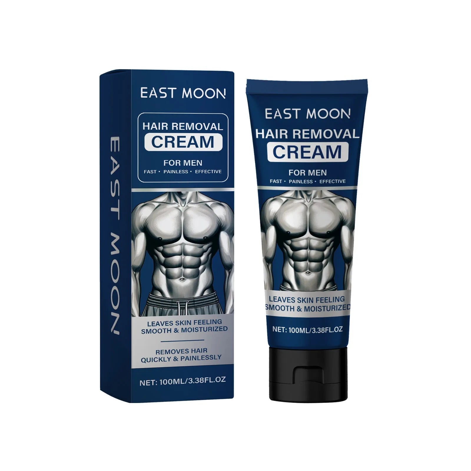 Men's hair removal cream tube for beard, armpit, hand and leg depilation - 100ml mild formula