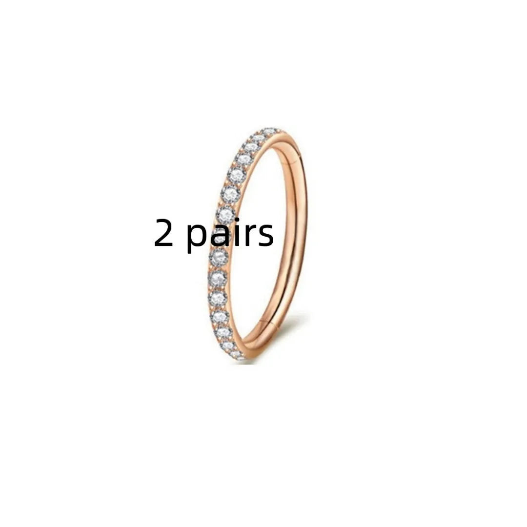 316 stainless steel seamless nose ring hoop in gold, rose gold, silver, and black colour options.