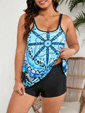 Plus size women's swimsuit bikini with sling pattern and chlorine-resistant lining in extended sizes