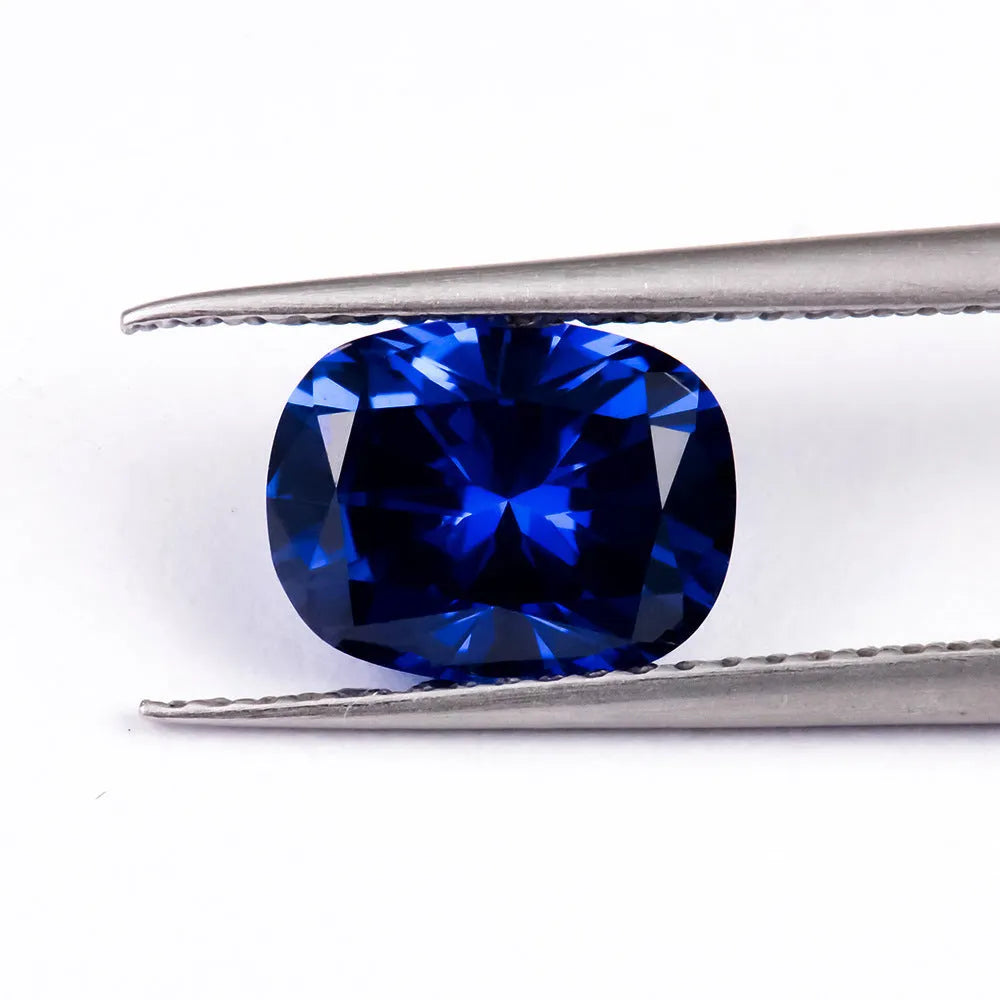 Royal blue heart-shaped tiara jewellery setting with cultivated gemstone options