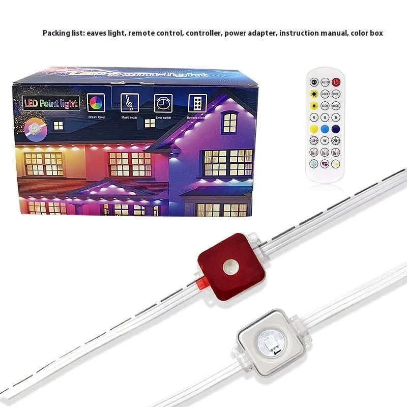 Outdoor eaves light string with planets modelling and intelligent graffiti control remote