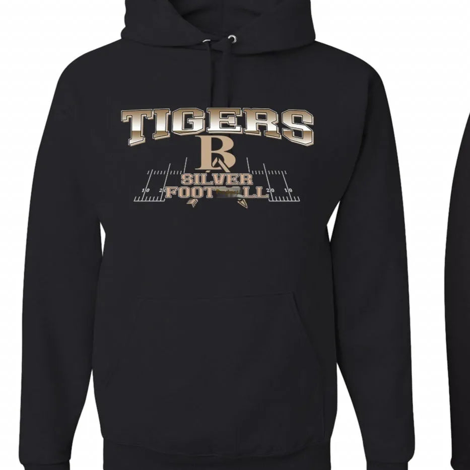 Black hoodie with drop-shoulder sleeves and no collar design in European and American sizing