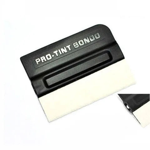 Car colour change film scraper with ABS handle and choice of deerskin or wool scraping heads