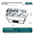Electric buffet stove with transparent flip lid showing stainless steel construction and heating grids