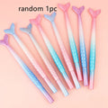 0.38mm fine point ballpoint pen with mermaid cartoon design showing plastic shell construction