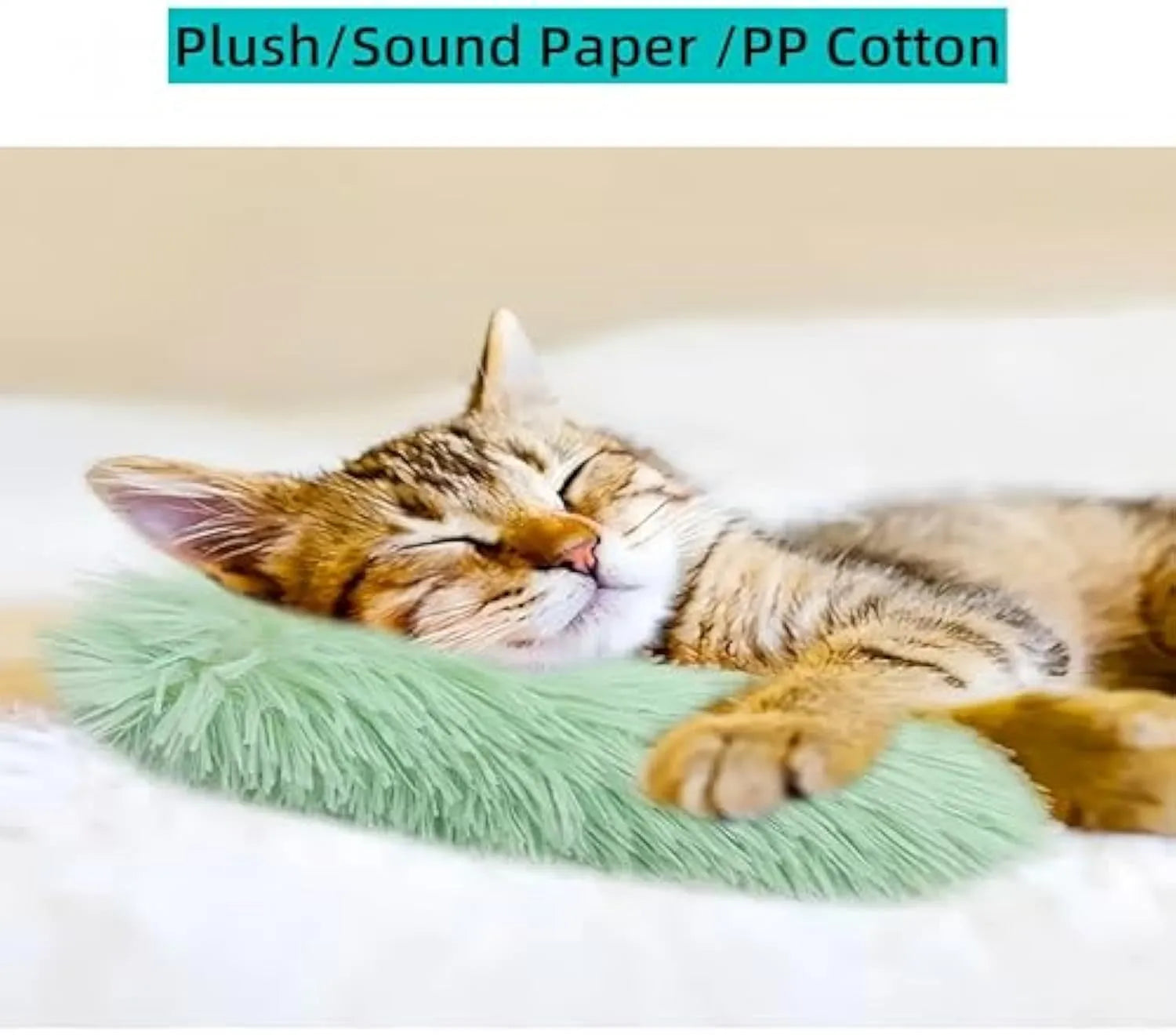 Colourful soft plush cat toy pillows with crinkle sound and catnip filling for indoor cats.