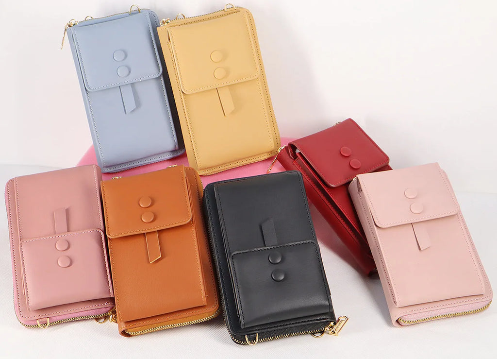 Women's PU crossbody shoulder bag, flap design, 11x5x18cm horizontal square, solid colour, multi compartment