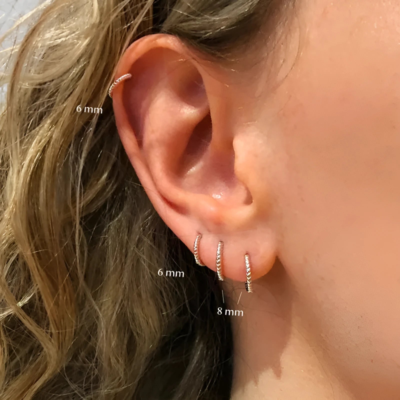 Twist S925 sterling silver twisted string round ring geometric earrings in gold and white gold finishes