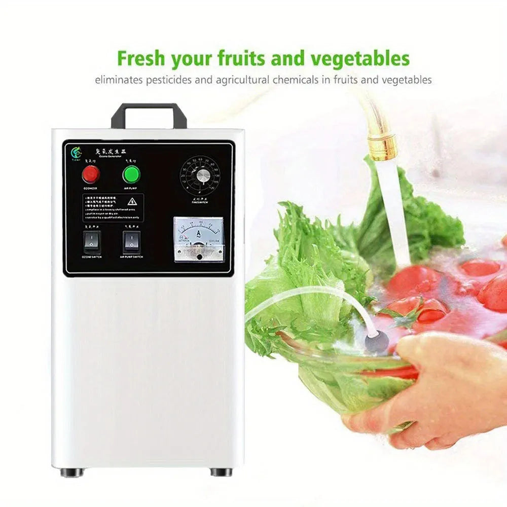 Ozone generator for fruit and vegetable treatment with 20g/h output and air-cooled cooling system