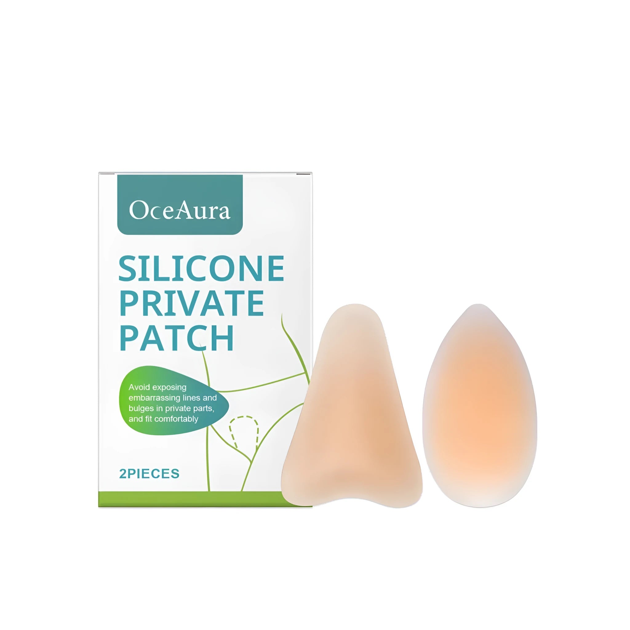 Silicone privacy sticker set showing droplet and Y-shaped reusable skin cover-up designs