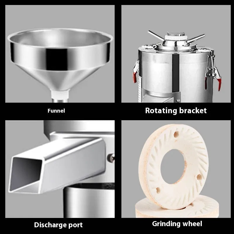 Stainless steel electric sesame paste grinding machine with polished finish and compact household design